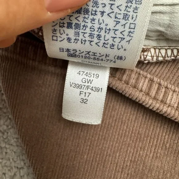 Lands' End Mid Rise Straight Leg Corduroy Pants Womens 4 Brown Cotton Stretch - Picture 9 of 16